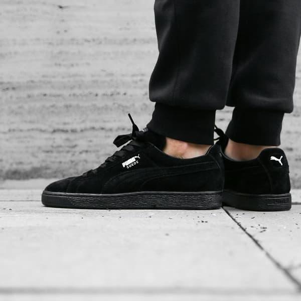 Sepatu Casual Puma Suede Classic Full Black Dark Shadow Original BNIB