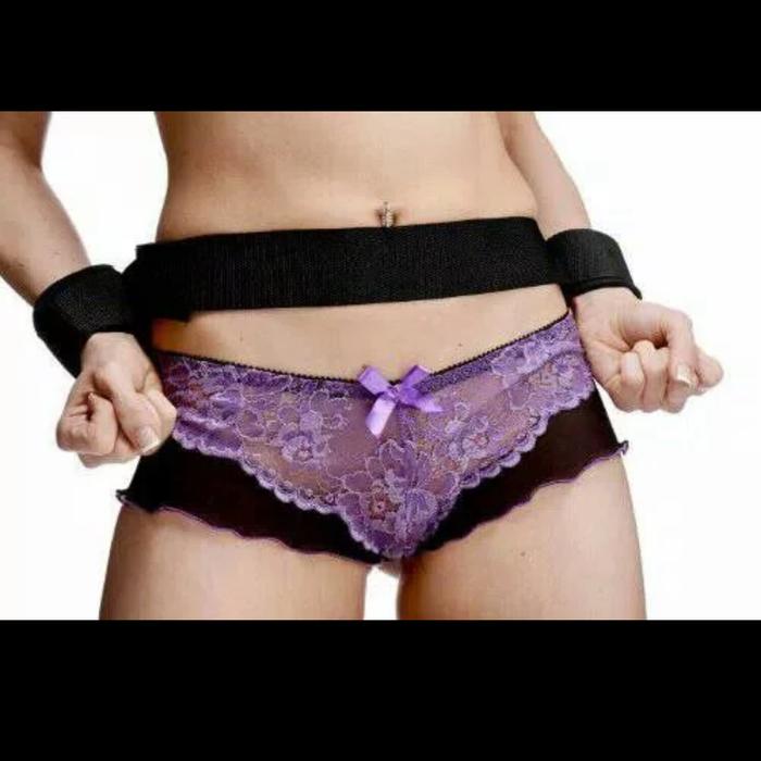 celana dalam ikat tangan ke pinggang BDSM waist hand set bondage