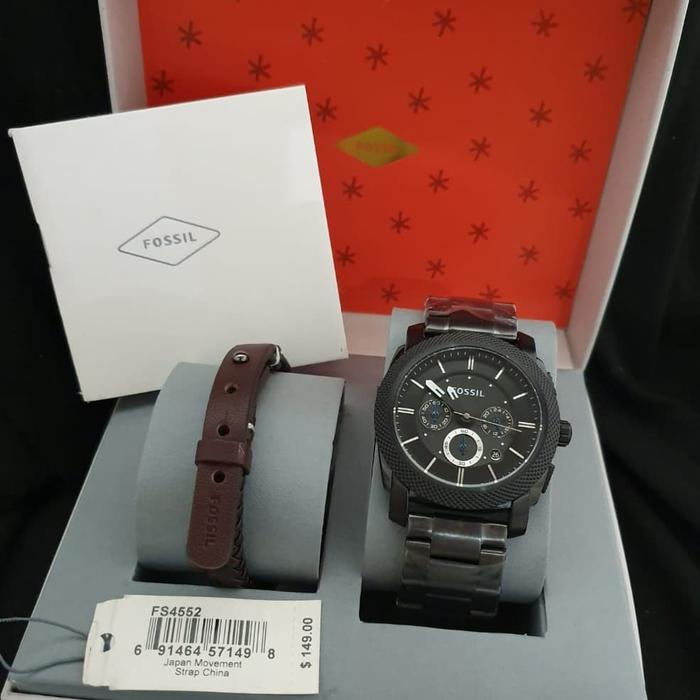 Jam Tangan Pria Merek Fossil FS 4552 & FS4552 Fullset 45mm Original
