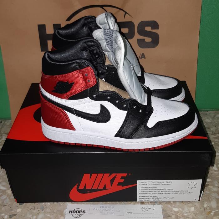 AIR JORDAN 1 Retro High OG W SATIN BLACK TOE sz US 5 100% Original AJ1