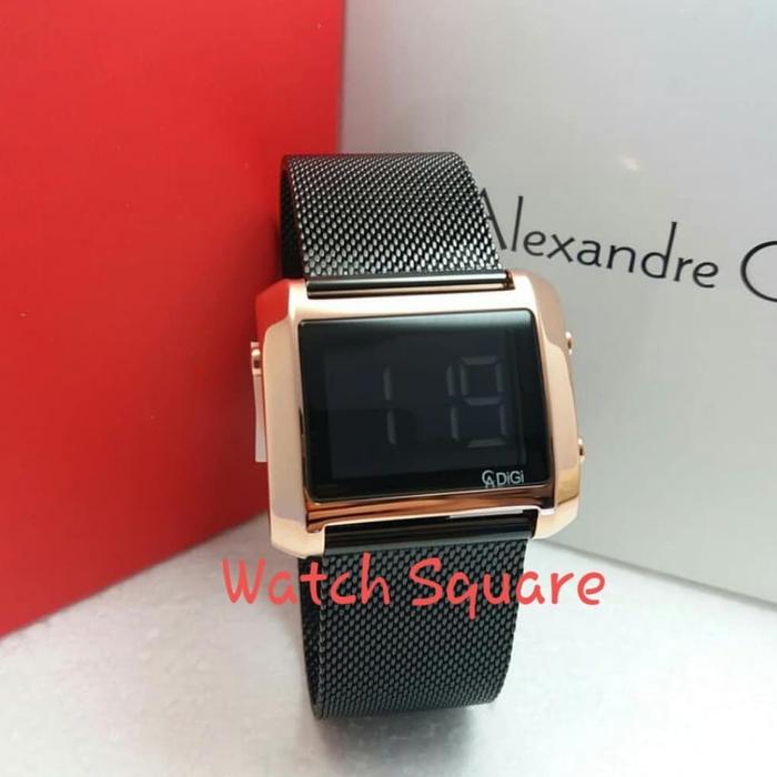 Jam Tangan Wanita Alexandre Christie Original AC9230 Black Rosegold