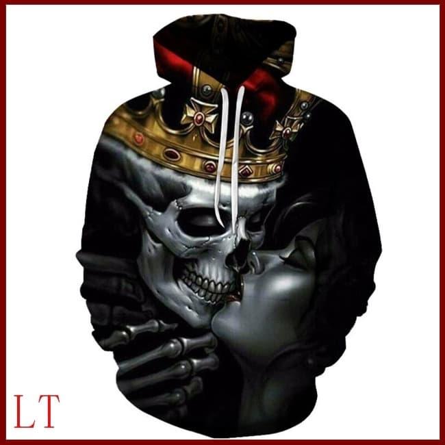 Jaket Jacket Switer Sweater Hoodie 3D Skull Skeleton Tengkorak 10