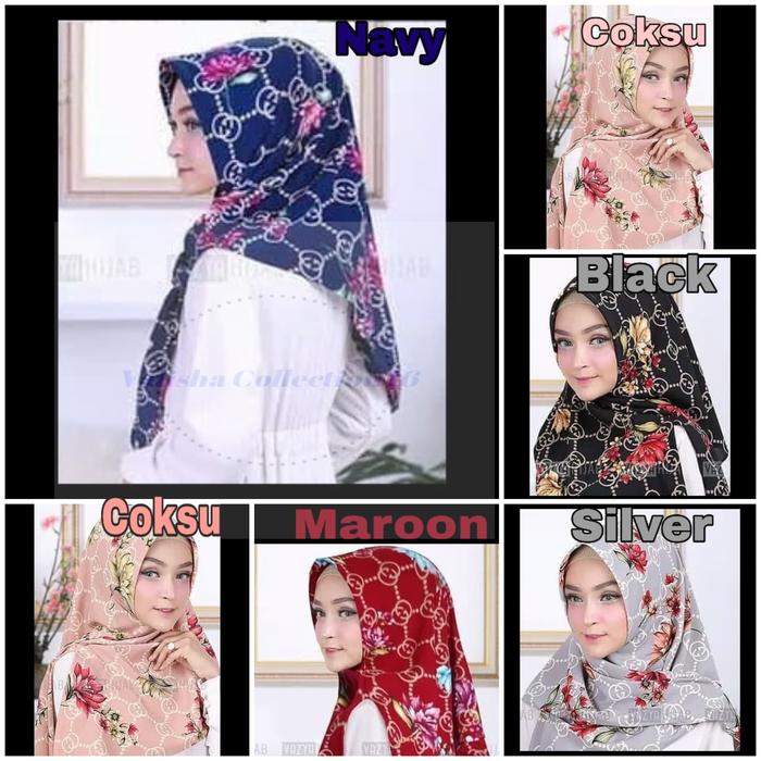 Jilbab Instan Motif Bunga
