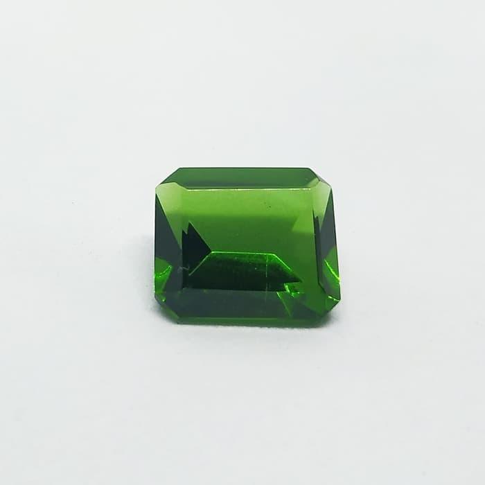 Batu Cincin Akik Mulia Permata Green Tektite Hijau Cutting Kotak