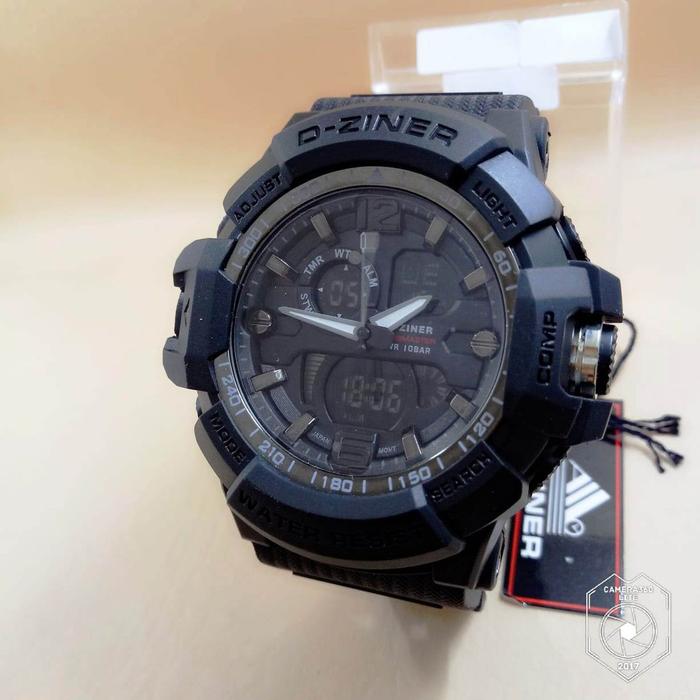 Dziner 8211 Jam Tangan Sport Pria Murah Anti Air - Tali Karet - Ori