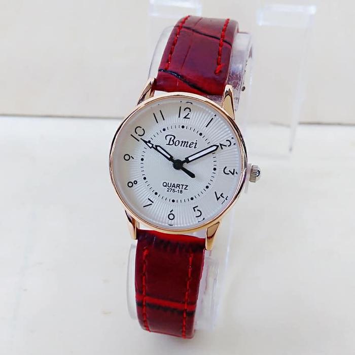 Bomei Jam Tangan Kasual Wanita Murah 275-18 - Tali Kulit - Quartz