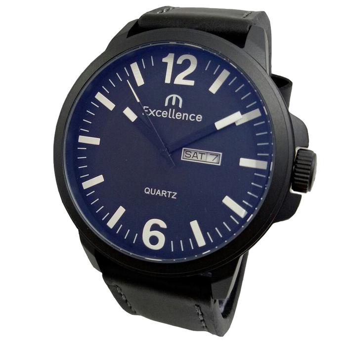 Excellence Jam Tangan Kasual Pria Murah 8309 - Tali Kulit - Quartz