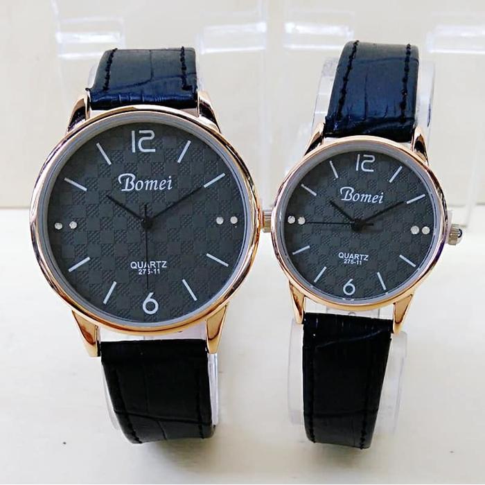 Bomei Jam Tangan Kasual Couple Murah 501-2 - Tali Kulit - Quartz