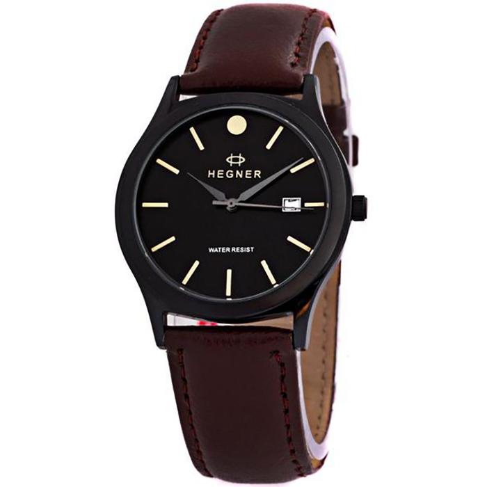 Hegner 317 Black Brown - Leather Strap - Quartz - Original Watches