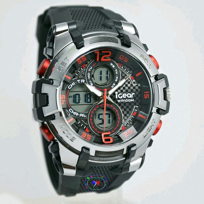 iGear Jam Tangan Sport Pria Murah I56-1968 - Dual Time Movement