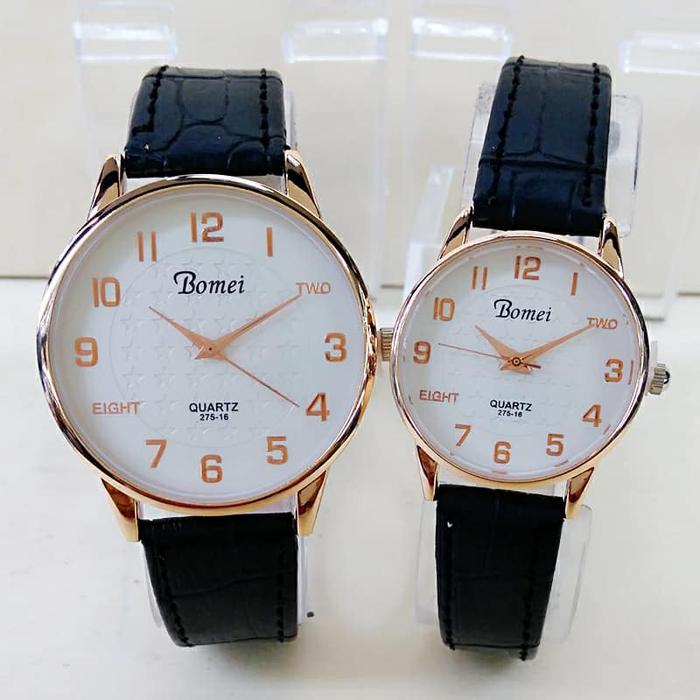 Bomei 275-16 Jam Tangan Kasual Couple Murah - Tali Kulit - Quartz