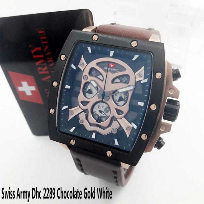 SA Dhc Jam Tangan Kasual Pria Murah 2289 - Tali Kulit - Chronograph
