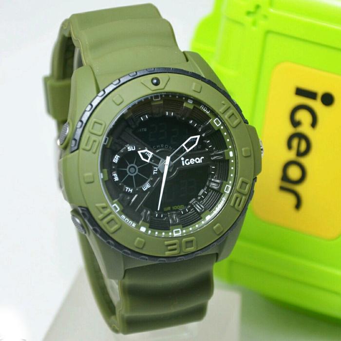 iGear Jam Tangan Sport Pria Murah I18-1998 - Dual Time - Rubber Strap