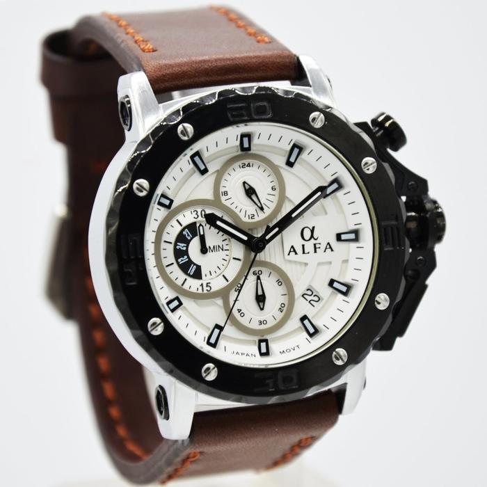 Alfa Chronograph 33019 Jam Tangan Kasual Pria Murah - Talli Kulit