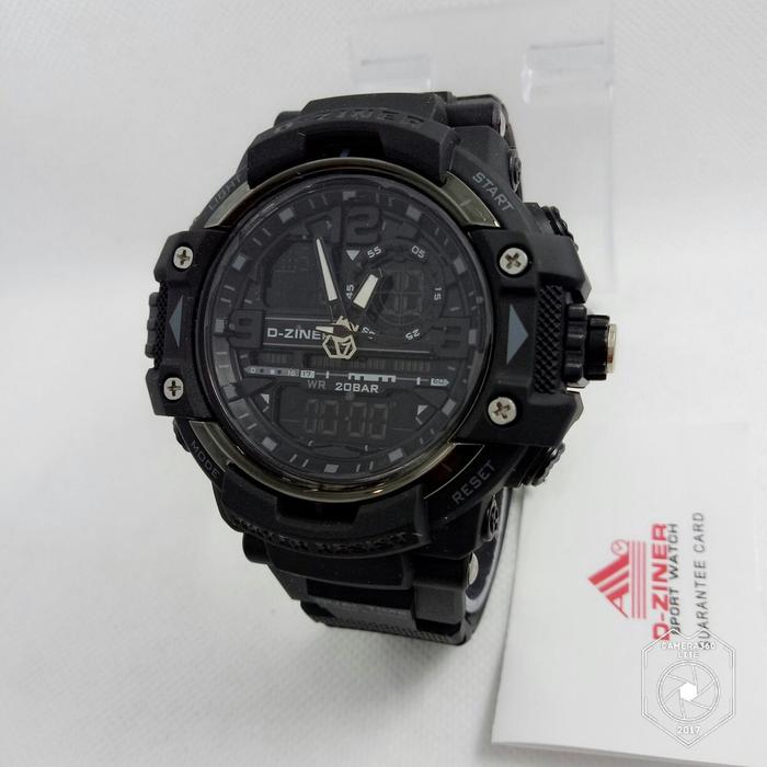 Dziner 8078 Jam Tangan Sport Pria Murah - Dual Time - Tali Karet - Ori
