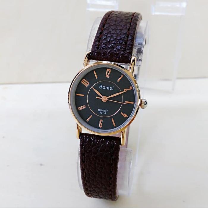 Bomei Jam Tangan Kasual Wanita Murah 501-3 - Leather Strap - Quartz