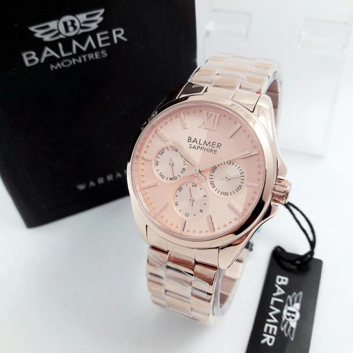 Balmer Jam Tangan Formal Wanita Murah 7968 Rose Gold - All Stainless