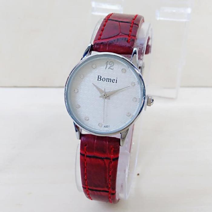 Bomei Jam Tangan Kasual Wanita Murah A001 - Leather Strap - Quartz