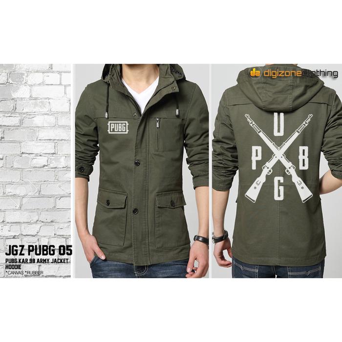 Jaket Parka PUBG Battleground Kar98 Army Canvas Hoodie JGZ PUBG 05