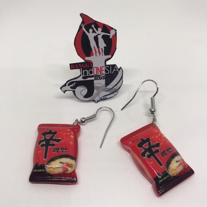 Anting Lucu ramen mie instan snack indomie EARrings miniatur perhiasan