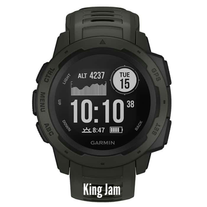 JAM TANGAN PRIA GARMIN GRAPHITE INSTINCT OUTDOOR DIGITAL RUBBER