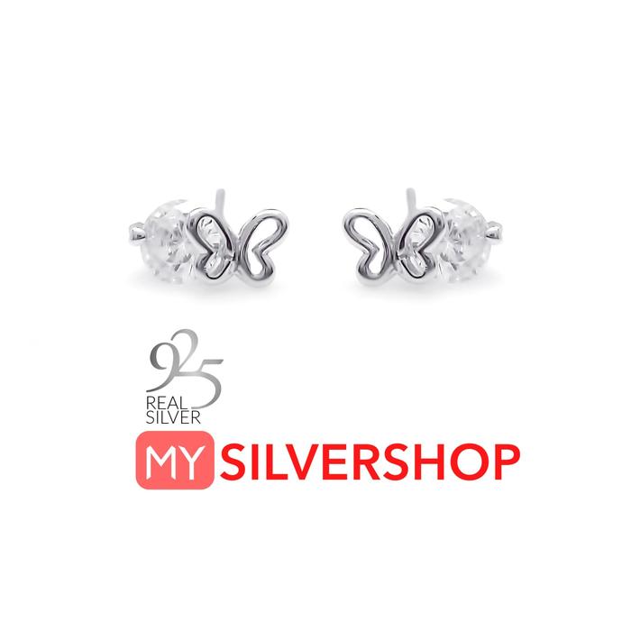 ANTING TUSUK GIWANG BUTTERFLY Kupu2 Real Silver 925 Lapis Emas Putih