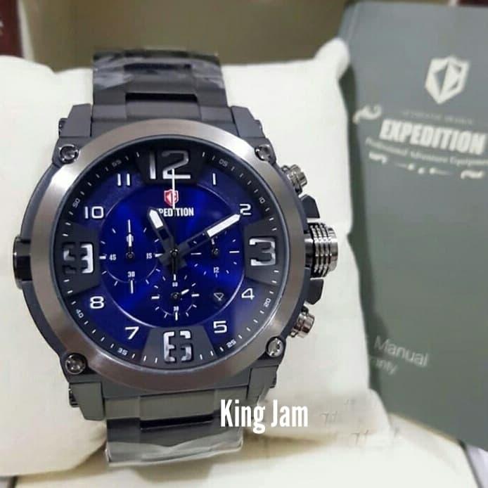 Jam Tangan Pria Expedition Original E6605/ 6605 Black Blue