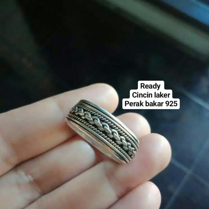 cincin laker perak bakar kadar 925 handmade original khas jogja