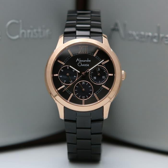 ALEXANDRE CHRISTIE AC 2815 AC2815 WANITA ROSEGOLD BLACK ORIGINAL