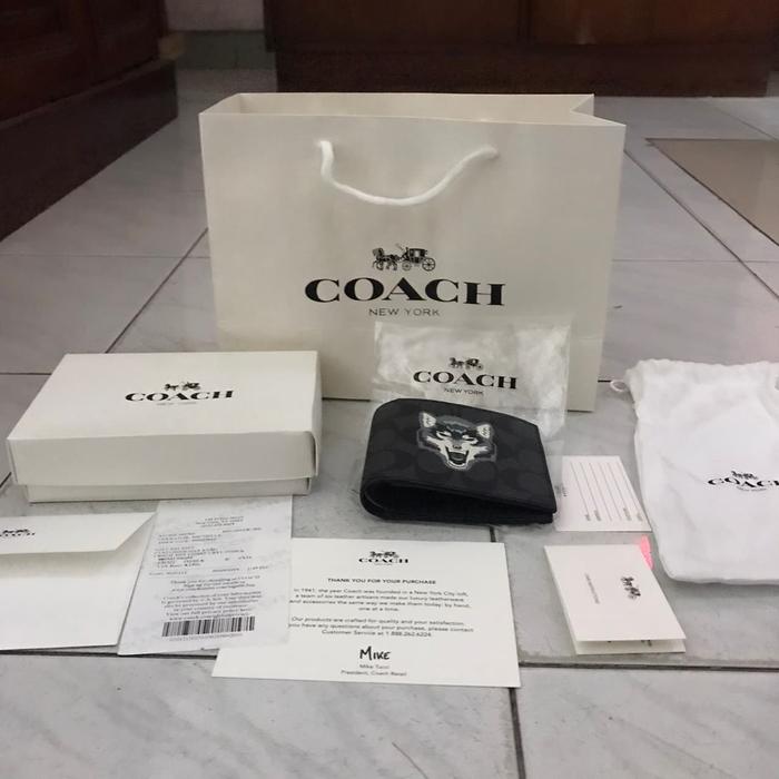Coach Men Wallet Wolf Signature Dompet Pria Cowok Coach Authentic