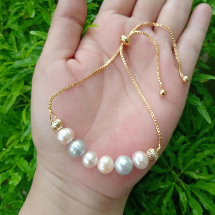 gelang serut lapis emas mutiara tawar asli mutiara lombok original