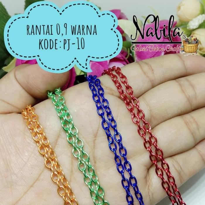 rantai kalung warna ukuran 5 meter