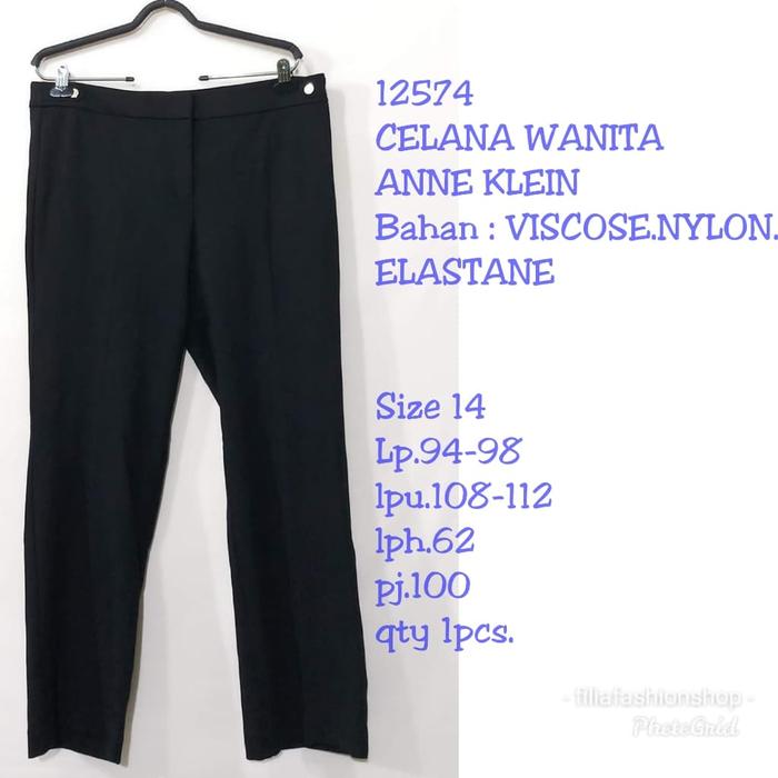 CELANA KERJA FORMAL JUMBO WANITA ANNE KLEIN SLIM LEG PANT SZ 34 36 38