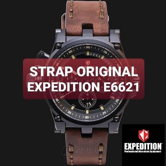 STRAP KULIT TALI JAM EXPEDITION E6621 E 6621 ORIGINAL GENUINE LEATHER