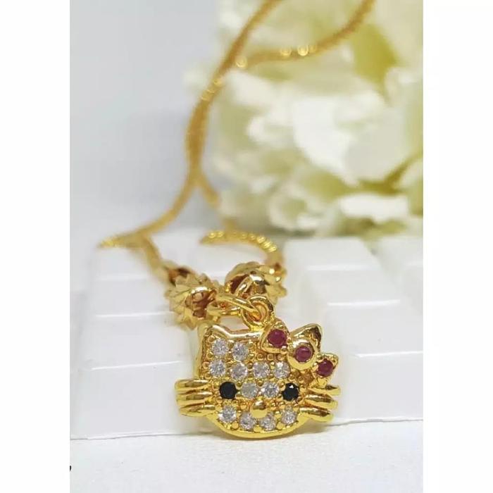 Kalung Anak Perempuan Xuping Gold Liontin Permata HelloKitty *01