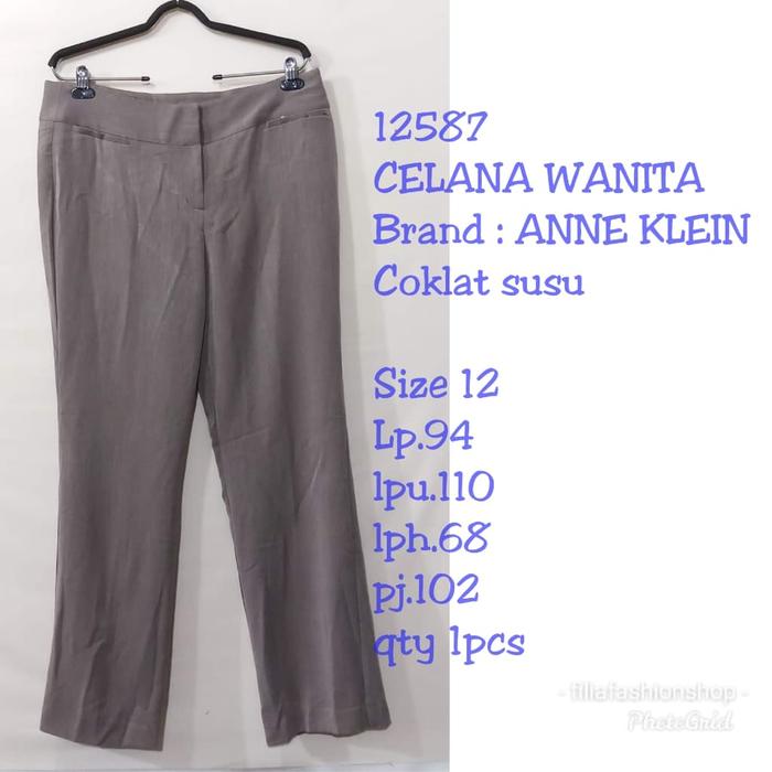 CELANA KERJA WANITA COKLAT SUSU BIGSIZE JUMBO ANNE KLEIN 34 36 2l xl