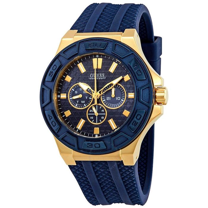 JAM TANGAN PRIA RUBBER BIRU GUESS FORCE W0674G2 CHRONOGRAPH