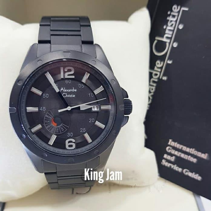Jam Tangan Pria Alexandre Christie AC 6536 Original Full Black