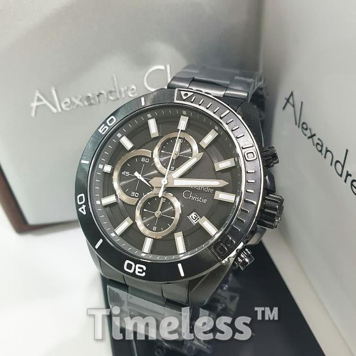 jam tangan pria alexandre christie ac 6543 MC Black