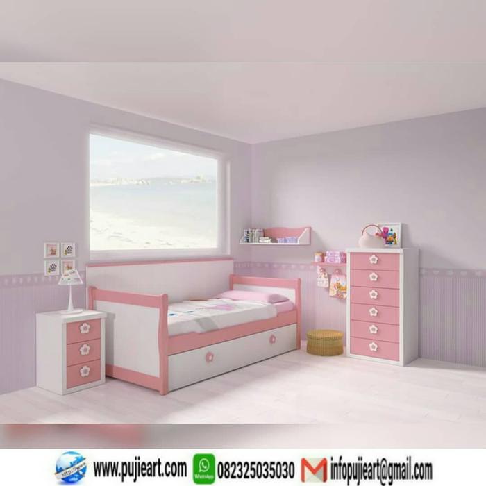 kamar set anak warna pink, kamar set anak perempuan
