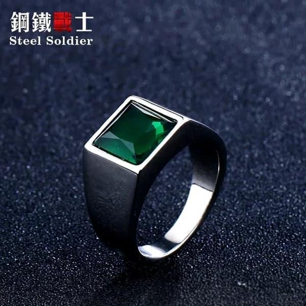 Cincin Batu Pria Green Jamrud