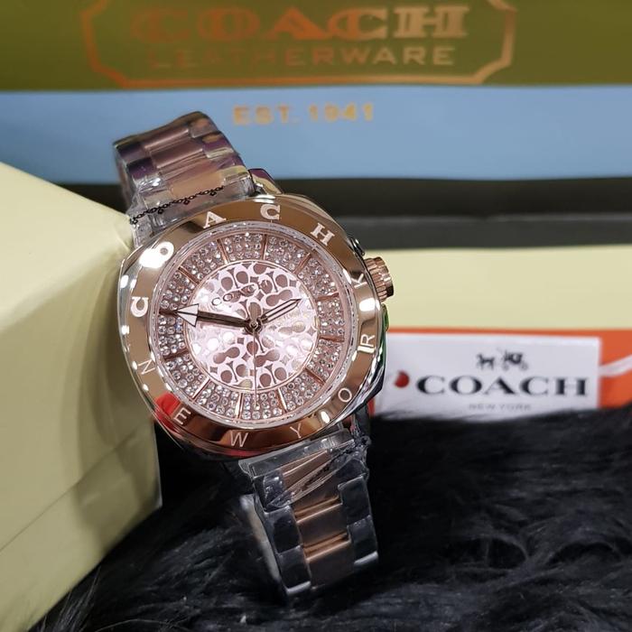Jam Tangan Wanita Merek Coach EST 1941 S.Steel Original 3.6cm Fullset