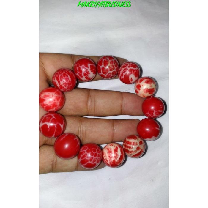 Gelang BATU CORAL PETIR MERAH 14 mm to in makrifatbusiness