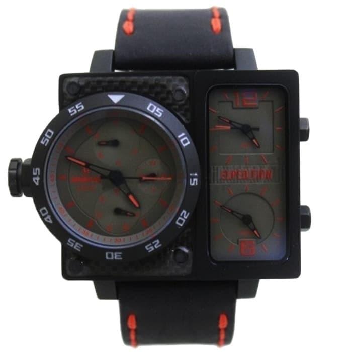 JAM TANGAN PRIA LEATHER KOTAK TRIPLE TIME EXPEDITION E6637 MTLIPBARE