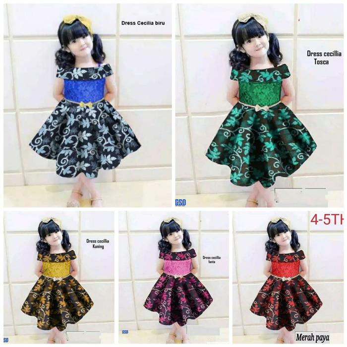 Dress cecilia/dress kids/dress anak perempuan/dress girl