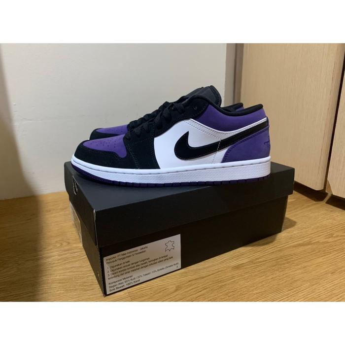 AIR JORDAN 1 LOW COURT PURPLE 100% Authentic Original AJ1