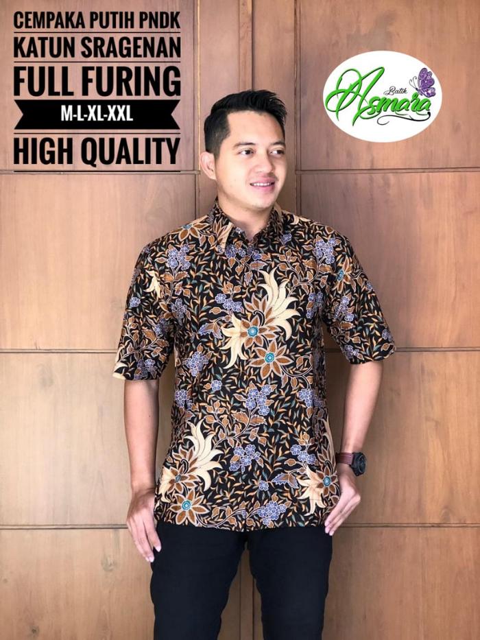 Cempaka Putih Kemeja Batik Pria Lengan Pendek by Batik Asmara