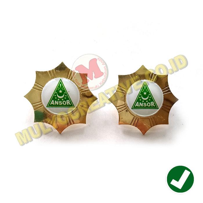 Pin Bros Logo Ansor Model Bintang Pin Ansor Bahan Logam Kuningan