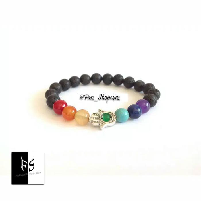 Gelang Tujuh Chakra, Gelang 7 Chakra, Gelang Batu Lava