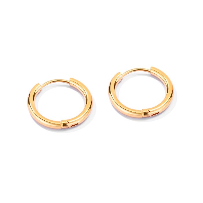 Anting Tusuk Model Bulat Simple Warna Emas Putih untuk Wanita